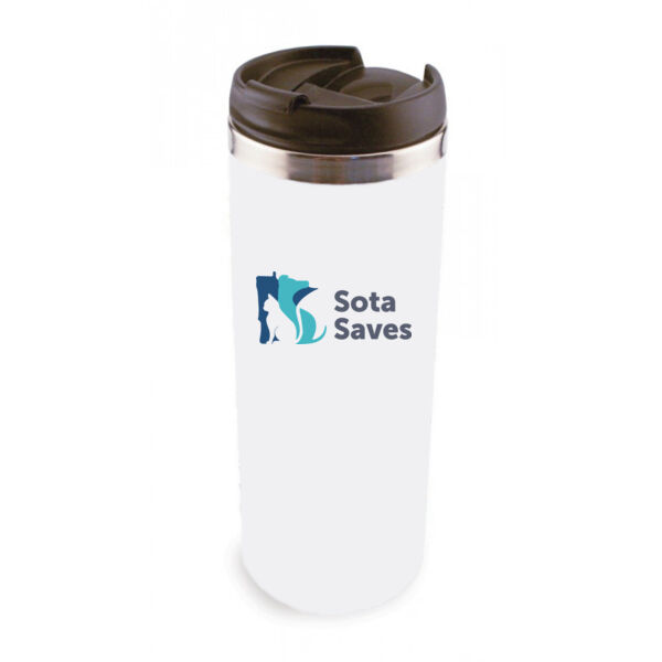 14 Oz Stainless Steel Tumbler with Lid - Sublimated Logo Thumbnail