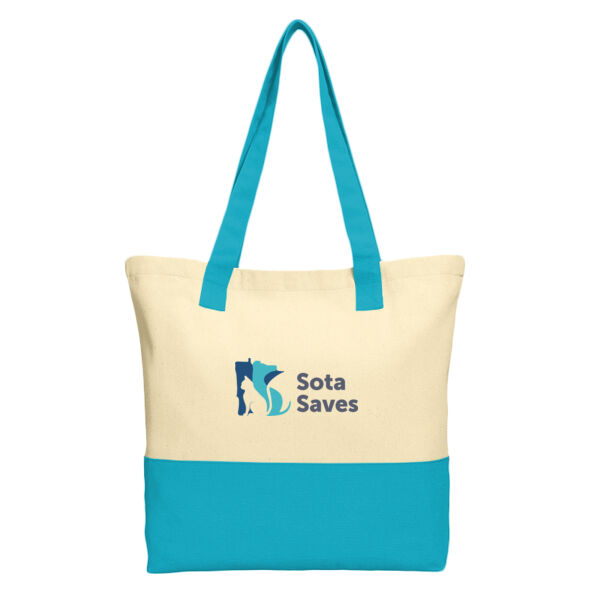 Port Authority® Colorblock Cotton Tote - Printed Logo Thumbnail
