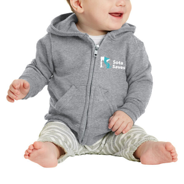 Port & Co® Infant Core Fleece Full-Zip Hooded Sweatshirt - Printed Logo Thumbnail