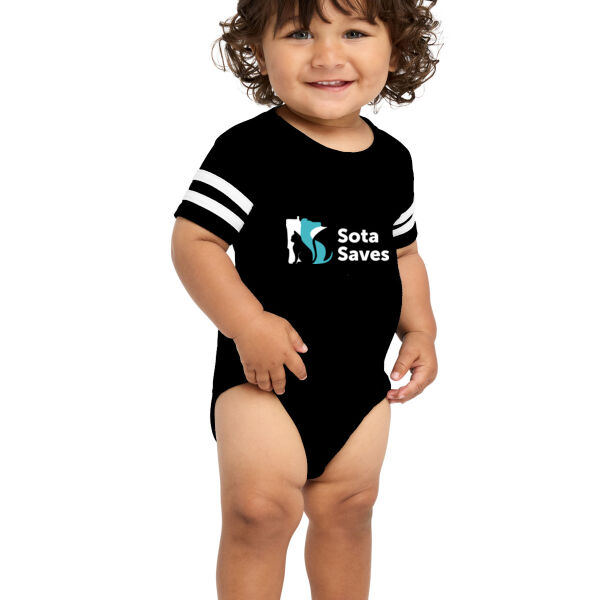Rabbit Skins™ Infant Football Fine Jersey Bodysuit - Printed Logo Thumbnail