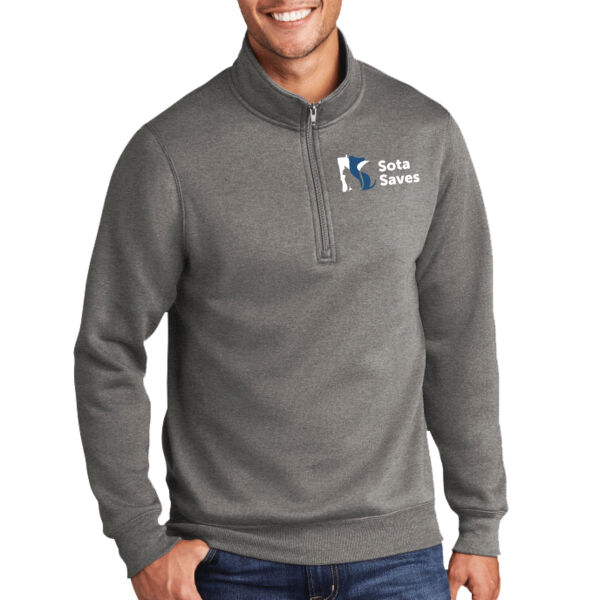 Port & Co® Core Fleece 1/4-Zip Pullover Sweatshirt - Embroidered Logo Thumbnail