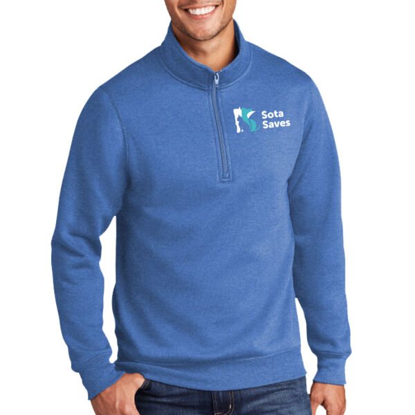Port & Co® Core Fleece 1/4-Zip Pullover Sweatshirt - Embroidered Logo Thumbnail