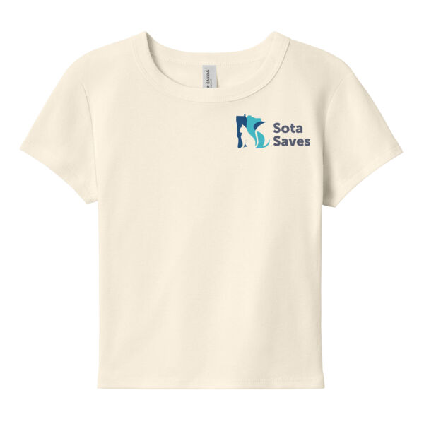 BELLA+CANVAS® Women’s Micro Rib Baby Tee - Printed Logo Thumbnail